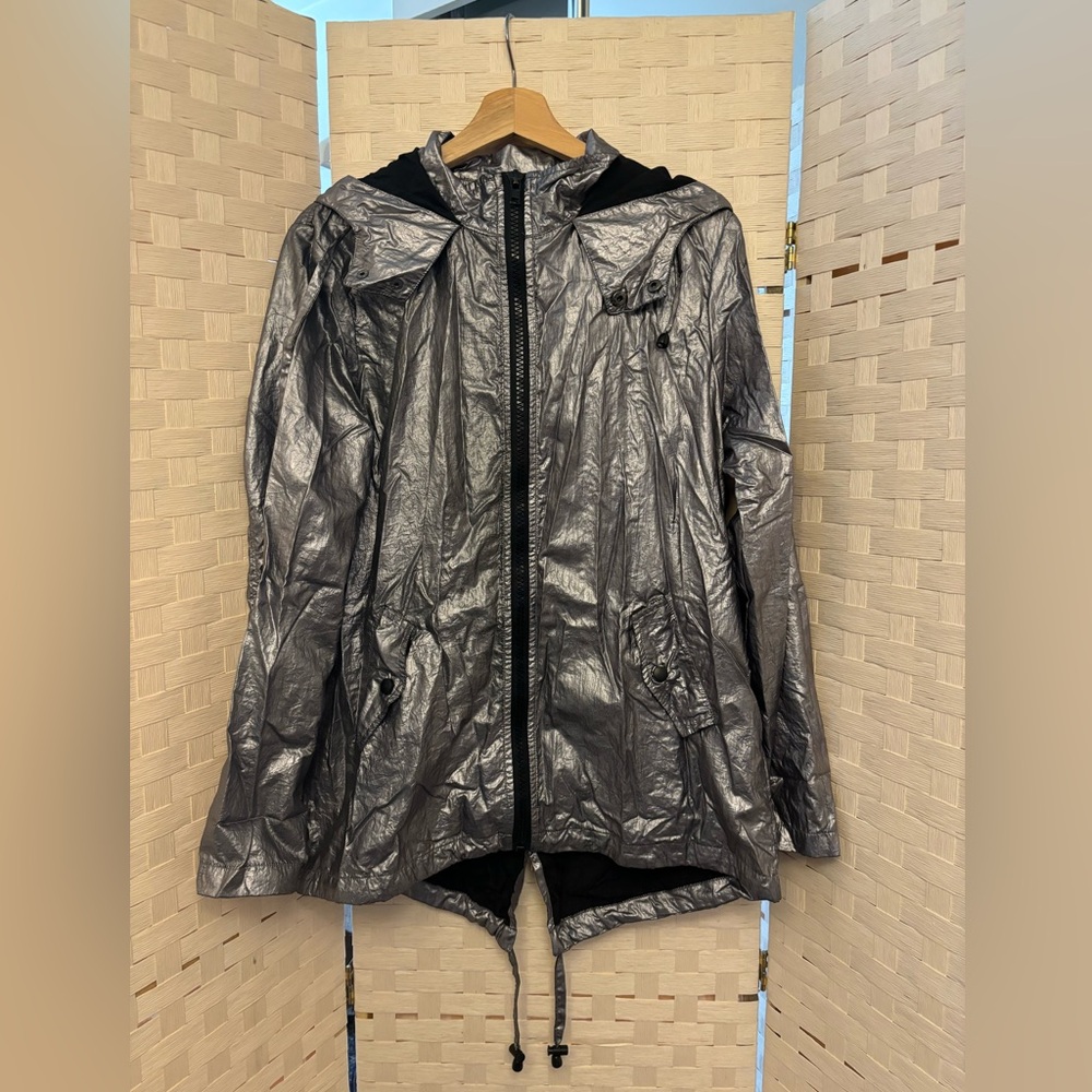 Thread & Supply Shiny Gunmetal Windbreaker